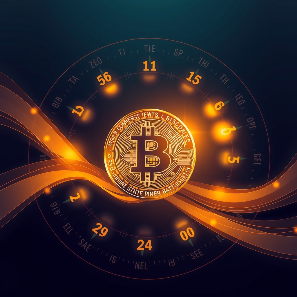 Takvim üzerindeki günlük ödeme işaretleriyle çevrili altın renkli Bitcoin simgesi